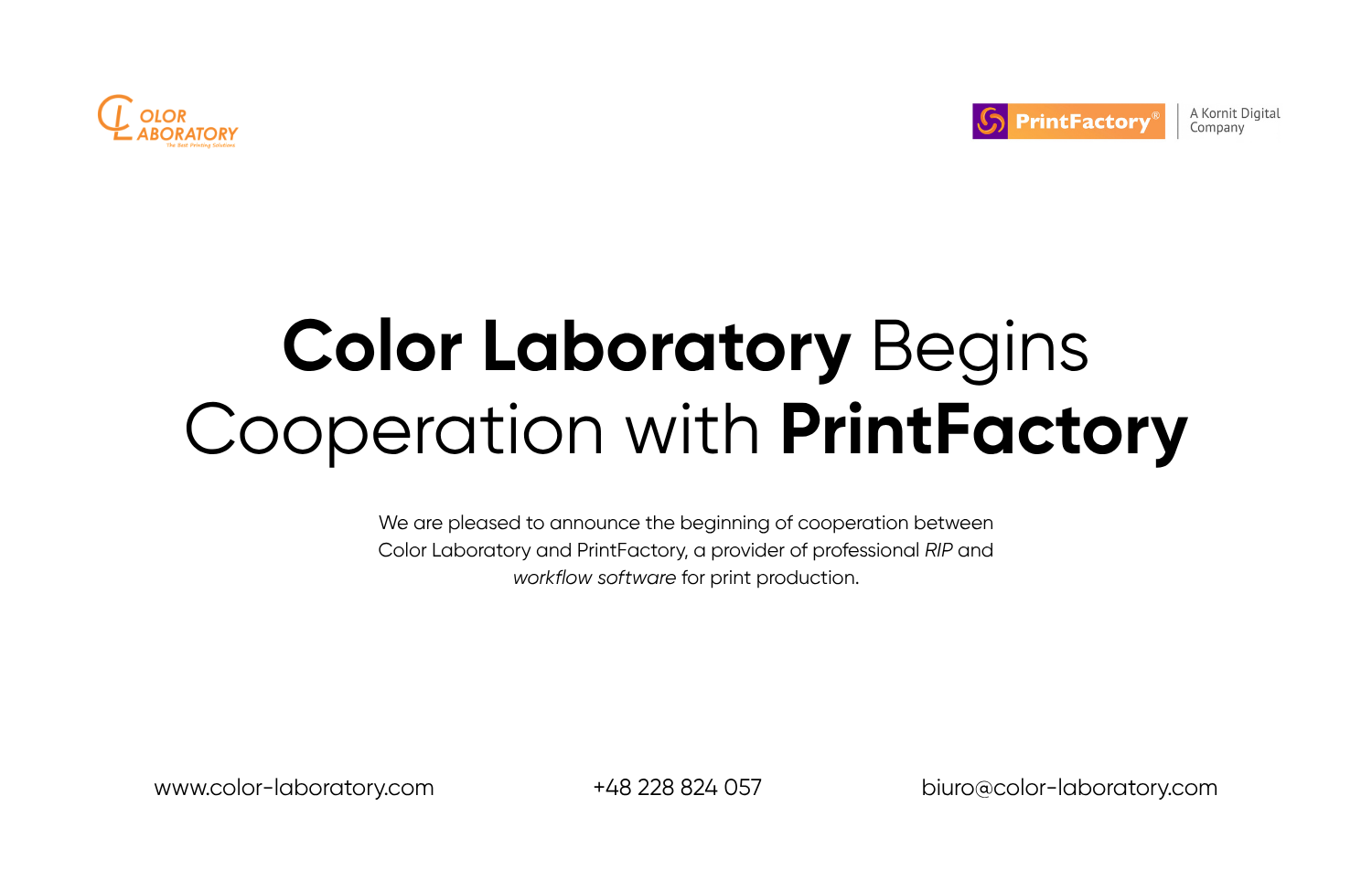 Color Laboratory rozpoczyna współpracę z PrintFactory